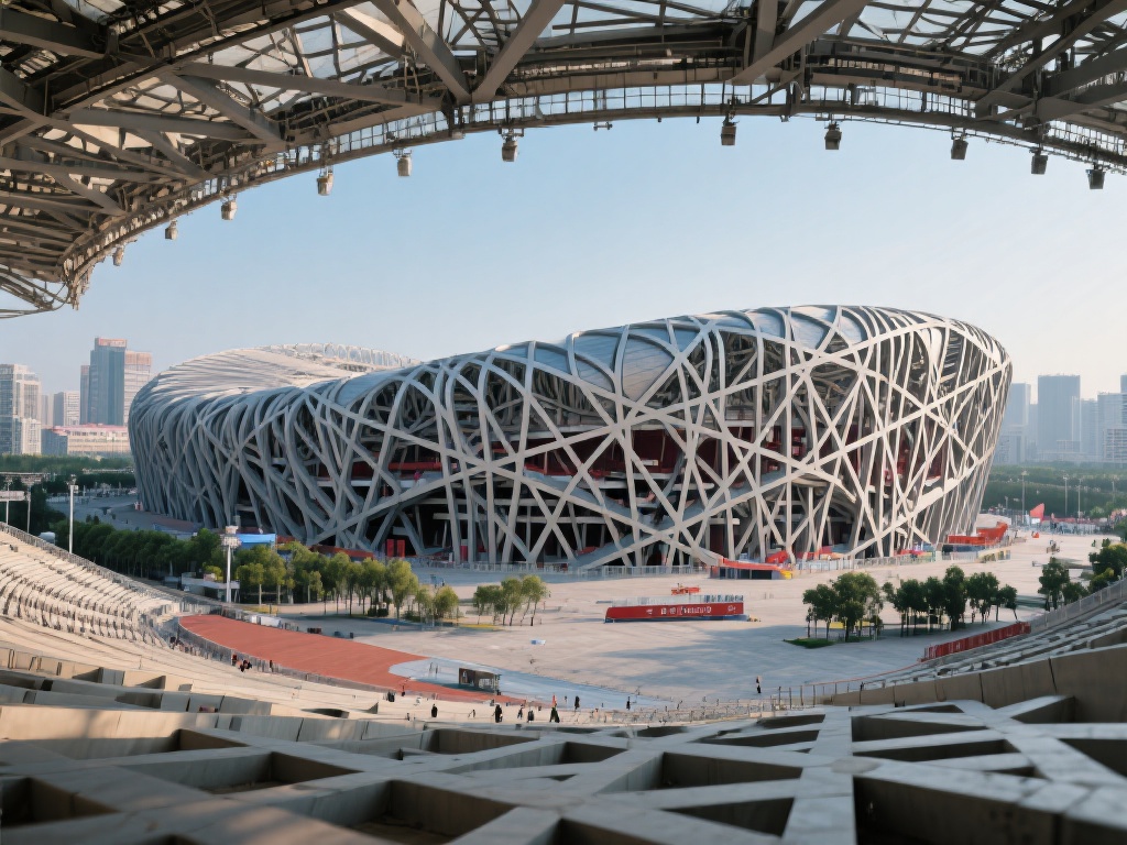 体育场作为城市地标，常常以其震撼的建筑设计吸引着全