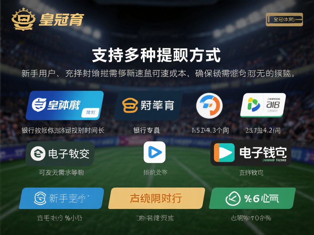 皇冠体育支持多种提现方式，包括银行转账、电子钱包等